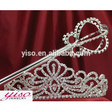 Flores de casamento tiara princesa tiara e conjunto de varinha